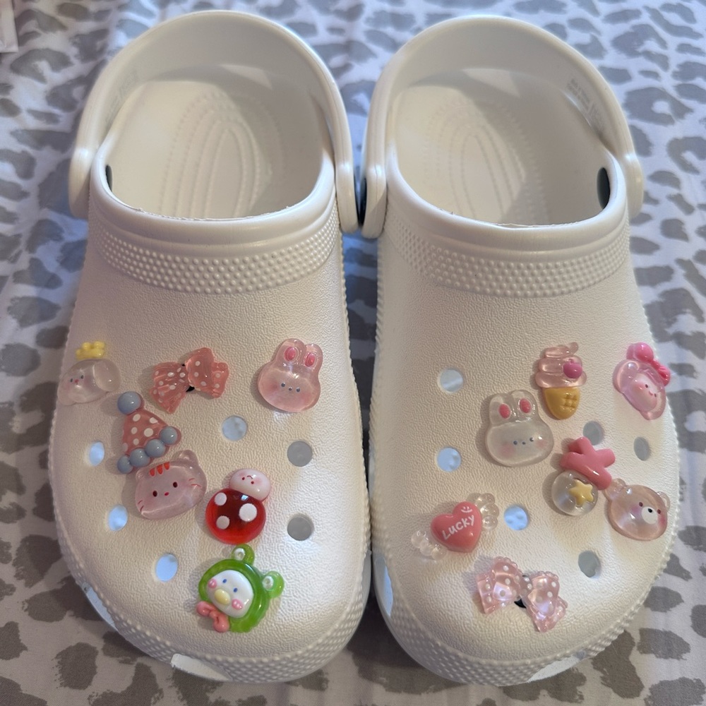 Brand new crocs, with super cute charm